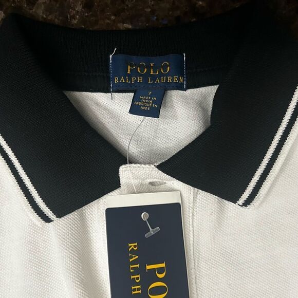 CHAMPION Boys Graphic Polo Ralph Lauren Shirt White Cotton - Picture 4 of 5